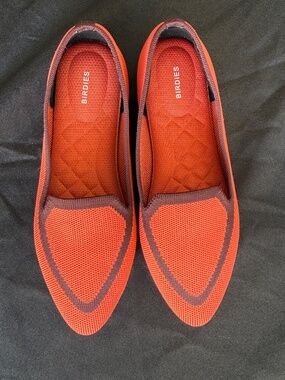 Birdies: The Blackbird Orange Knit Pointed-Toe Flats NWOT Size 6 Discontinued co